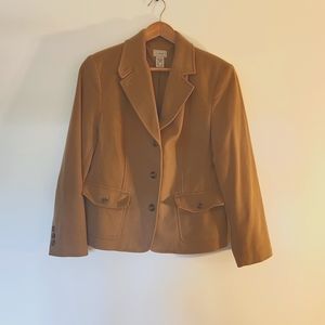 LL Bean Wool Tan Blazer Coat